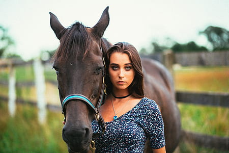 woman and horse on the field thumbnail