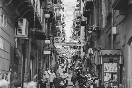 black-and-white, italian, people, street thumbnail