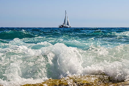 boat on wavy ocean thumbnail