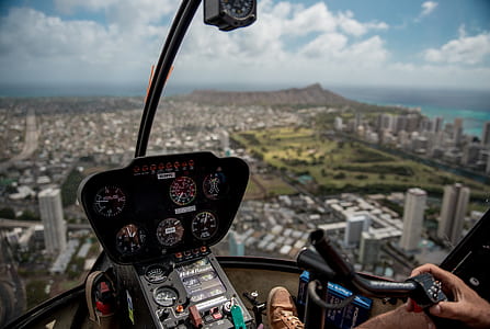 selective focus photography of helicopter interior thumbnail