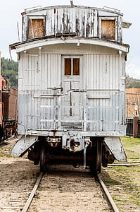 train with white wooden coach on track thumbnail