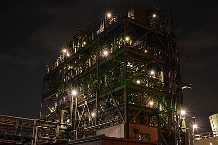 gray scaffolding during nighttime thumbnail