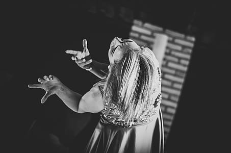 woman grayscale photo thumbnail