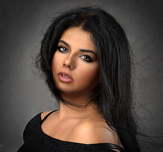 black haired woman photo thumbnail