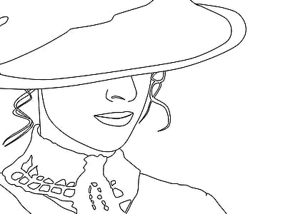 woman wearing hat portrait sketch thumbnail