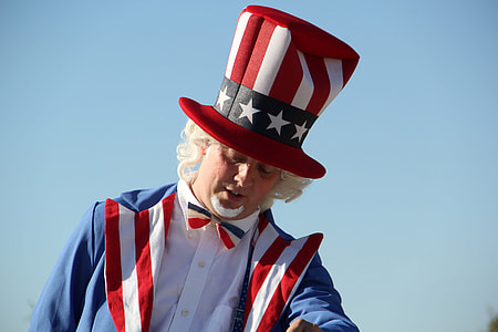 Man dressed in Uncle Sam Uniform thumbnail