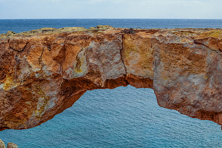 brown cliff over blue sea during daytime thumbnail