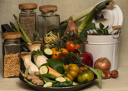 assorted vegetables on gray metal plate thumbnail