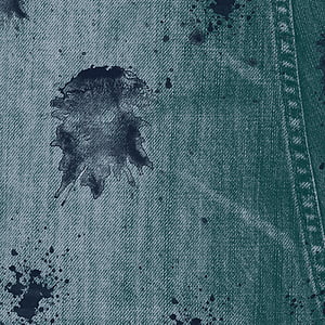 blue denim bottoms with black stain thumbnail