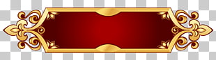 Web banner, Decorative Banner Transparent , brass-colored and red frame PNG clipart