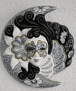 gray and black floral masquerade mask thumbnail