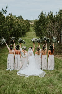 person, flower, grass, bridesmaid thumbnail