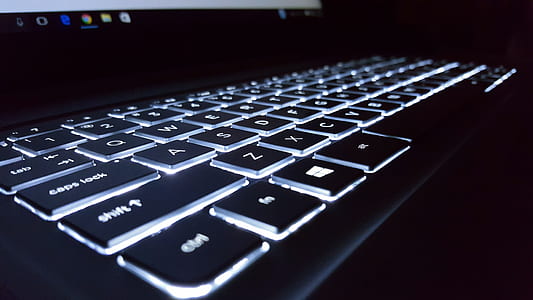 turned-on black laptop computer thumbnail