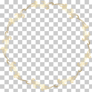 Circle Icon, Floral Gold Round Border Transparent , brown wreath illustration PNG clipart