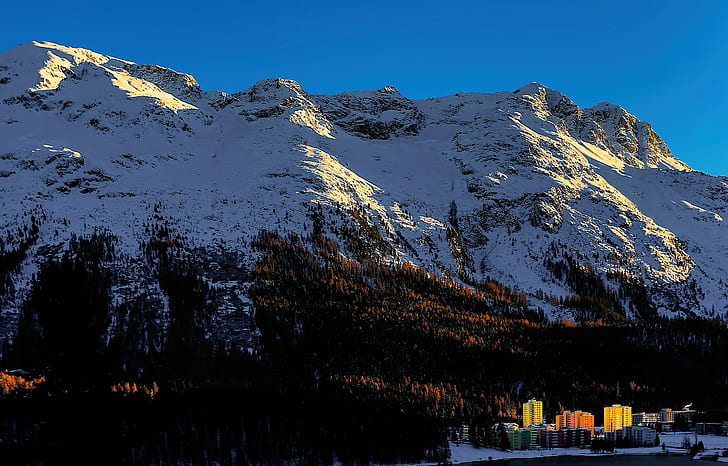 mountain covered with snow