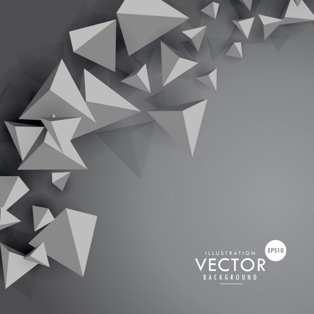 Abstract gray background with 3d polygons eps file