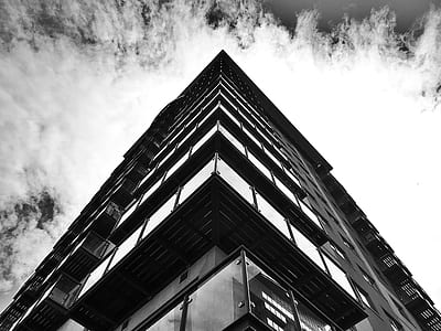 black-and-white, sky, clouds, cloudy thumbnail