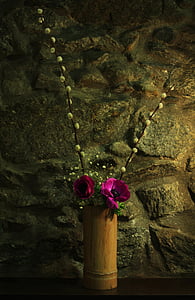 purple petaled flower on brown wooden vase thumbnail
