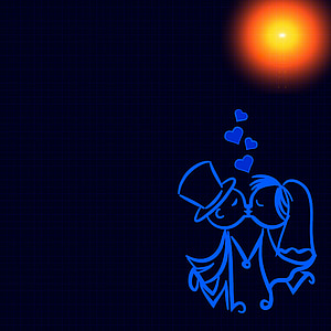 kissing man and woman illustration thumbnail