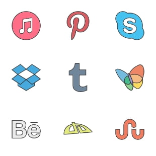 Social Media & Logos I Filled Line svg vector icon sets