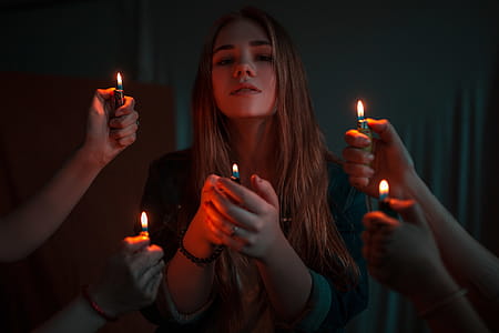 Woman Holding Disposable Lighter thumbnail