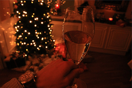 person holding half-filled wine glass inside dark room thumbnail