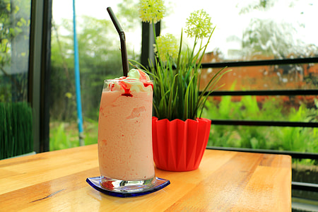 green potted plant beside fruit shake thumbnail