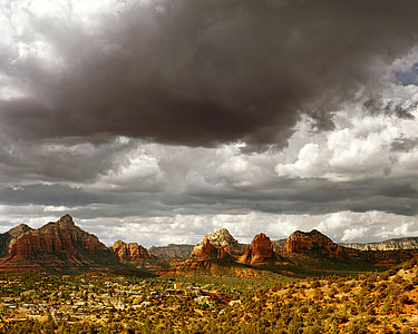 Clouds and Rocky hill Landscape in Sedona, Arizona thumbnail
