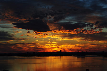 body of water under clouds at golden hour thumbnail