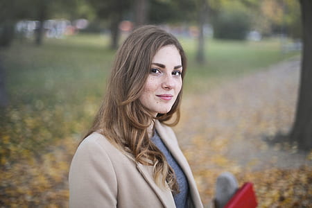 Brown-haired Woman Wearing Brown Blazer Focus Photo thumbnail