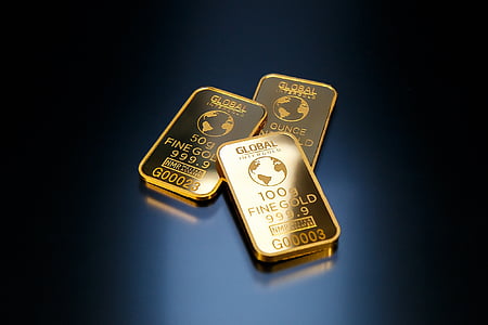 three 100 g fine gold bars thumbnail