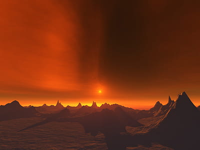 birds eye view of mountains during golden hour thumbnail