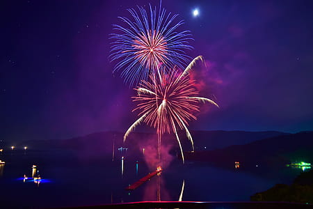 fireworks during night thumbnail