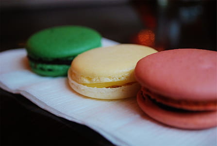 green, yellow, and red macarons thumbnail