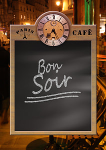 Bon Soir written on chalkboard thumbnail