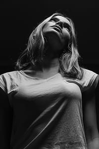 woman wearing V-neck top thumbnail