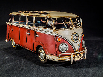 photo of vintage red and gray van thumbnail