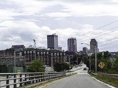 View of downtown from the north in Manchester, New Hampshire thumbnail