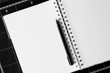 Black Ball-point Pen on White Notebook thumbnail