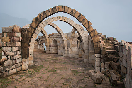 brown, concrete, curve, tower, archaeological, historical thumbnail