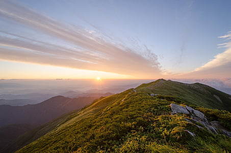 green mountain during sunset thumbnail
