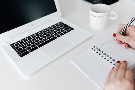 Workplace with laptop on table at home thumbnail