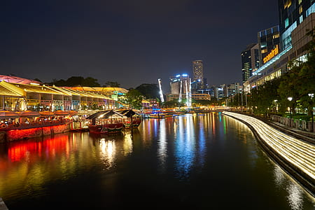 city, landscape, sunset, lights thumbnail