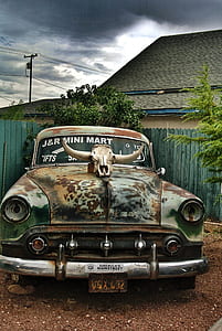 trees, house, broken, car thumbnail