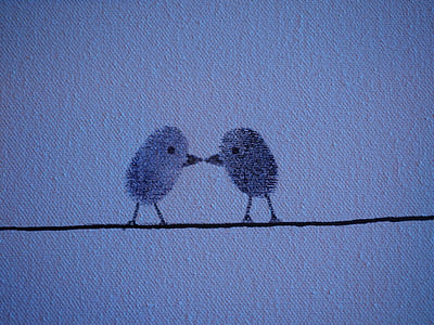 two birds perched on cable illustration thumbnail