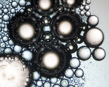 Mixture of soap and oil viewed under the microscope. thumbnail