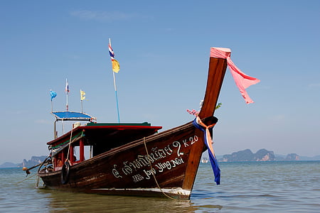 brown boat on body of water during daytime thumbnail
