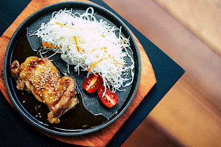 grilled chicken meat on plate thumbnail