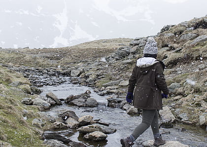 woman crossing river thumbnail