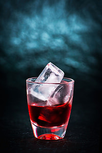 red wine with ice in clear drinking glass thumbnail